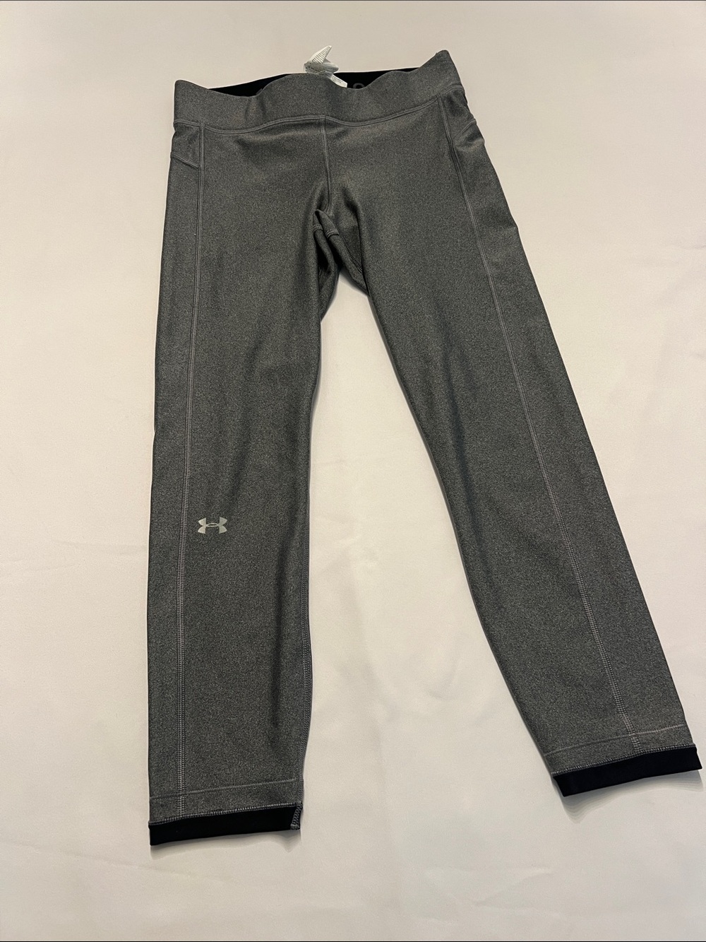 Under Armour Womens Charcoal Gray Athletic Compression Leggings Size Medium